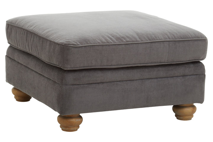 Spencer Grey Upholstered Fabric Footstool