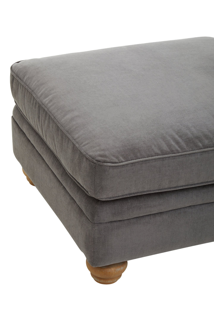 Spencer Grey Upholstered Fabric Footstool