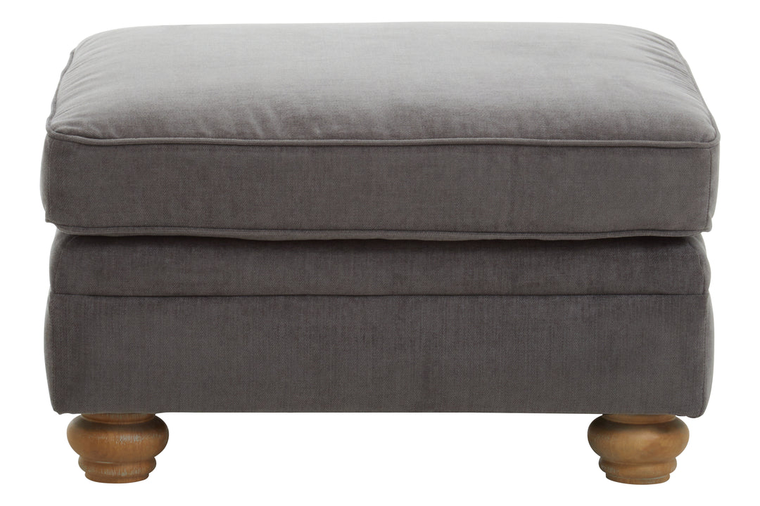 Spencer Grey Upholstered Fabric Footstool
