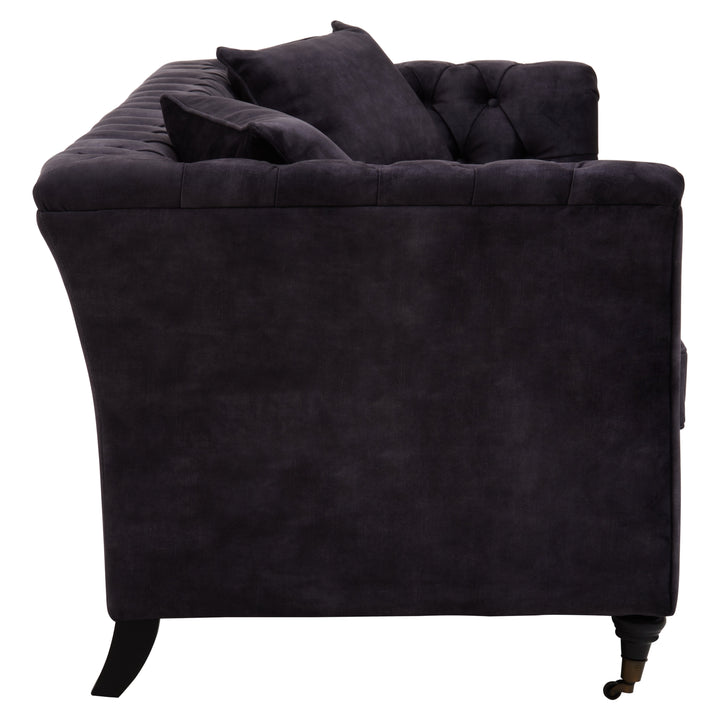 Sabrina Three-Seater Grey Velvet Sofa