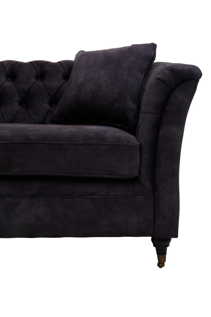 Sabrina Three-Seater Grey Velvet Sofa