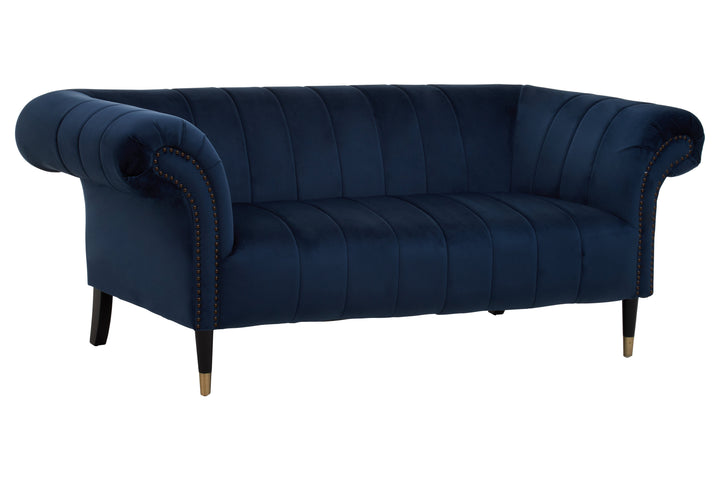 Siena Two-Seater Midnight Blue Velvet Sofa