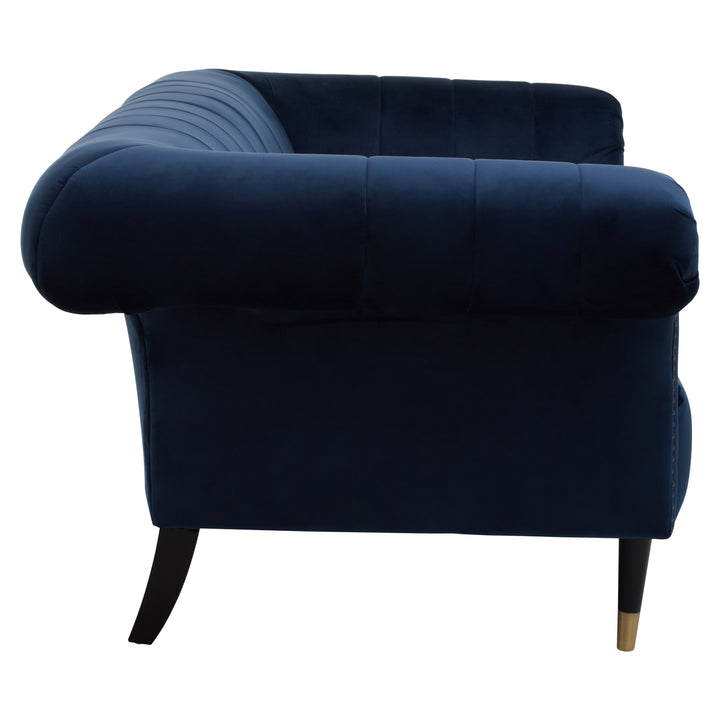 Siena Two-Seater Midnight Blue Velvet Sofa