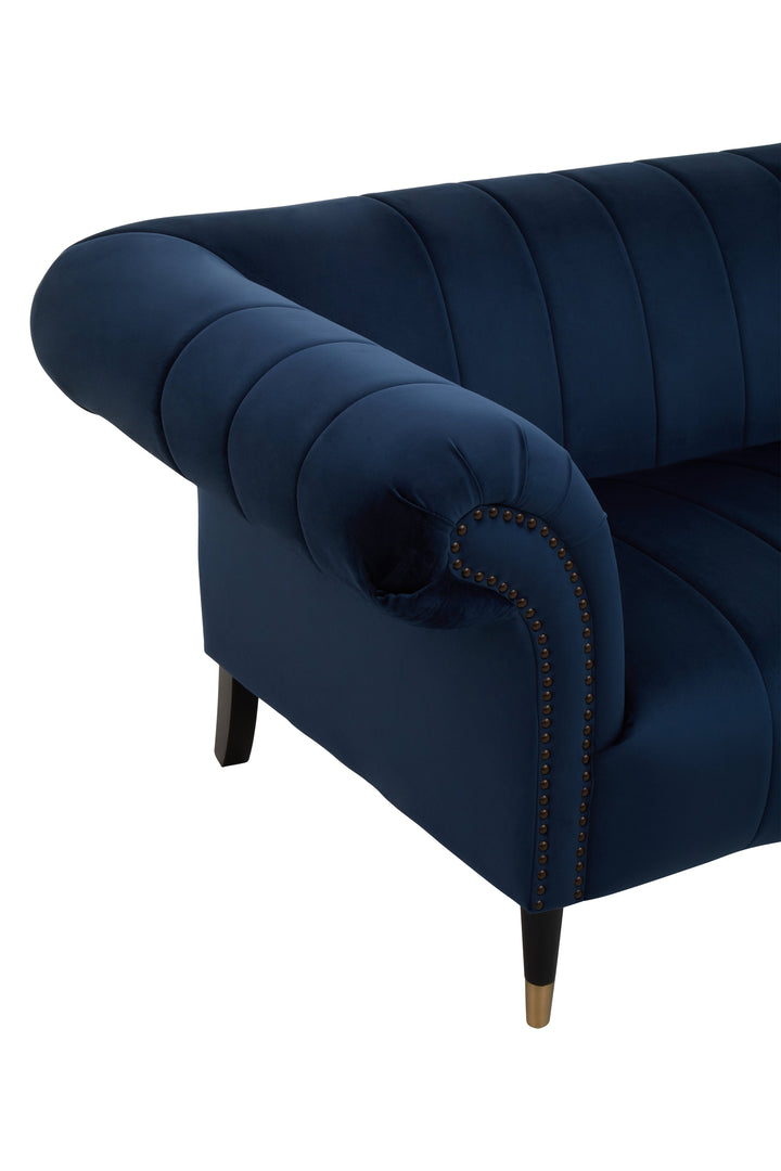 Siena Two-Seater Midnight Blue Velvet Sofa