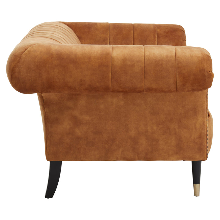 Siena Two-Seater Gold Velvet Sofa
