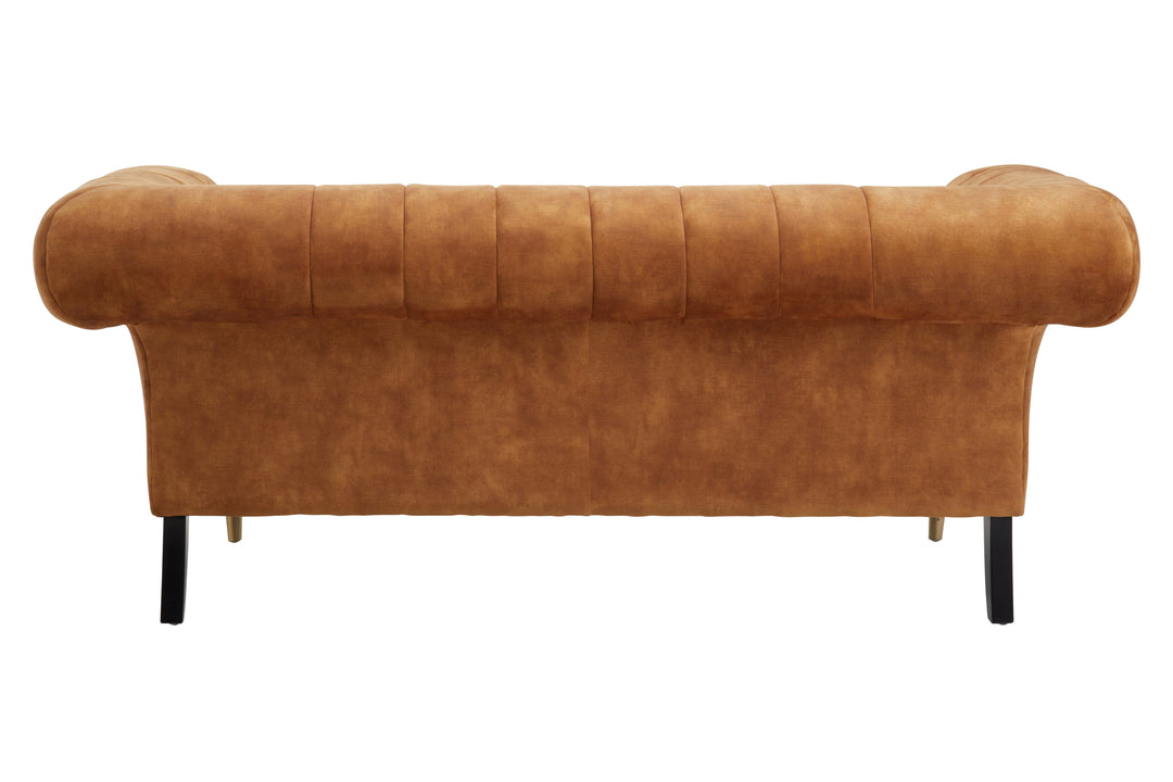 Siena Two-Seater Gold Velvet Sofa