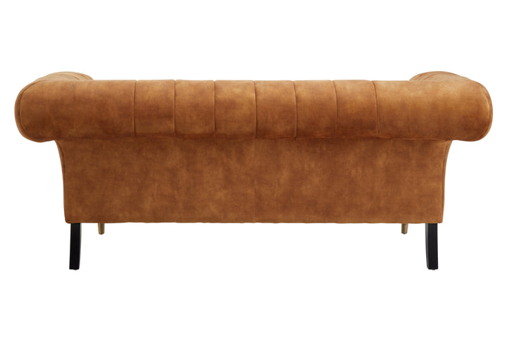 Siena Two-Seater Gold Velvet Sofa