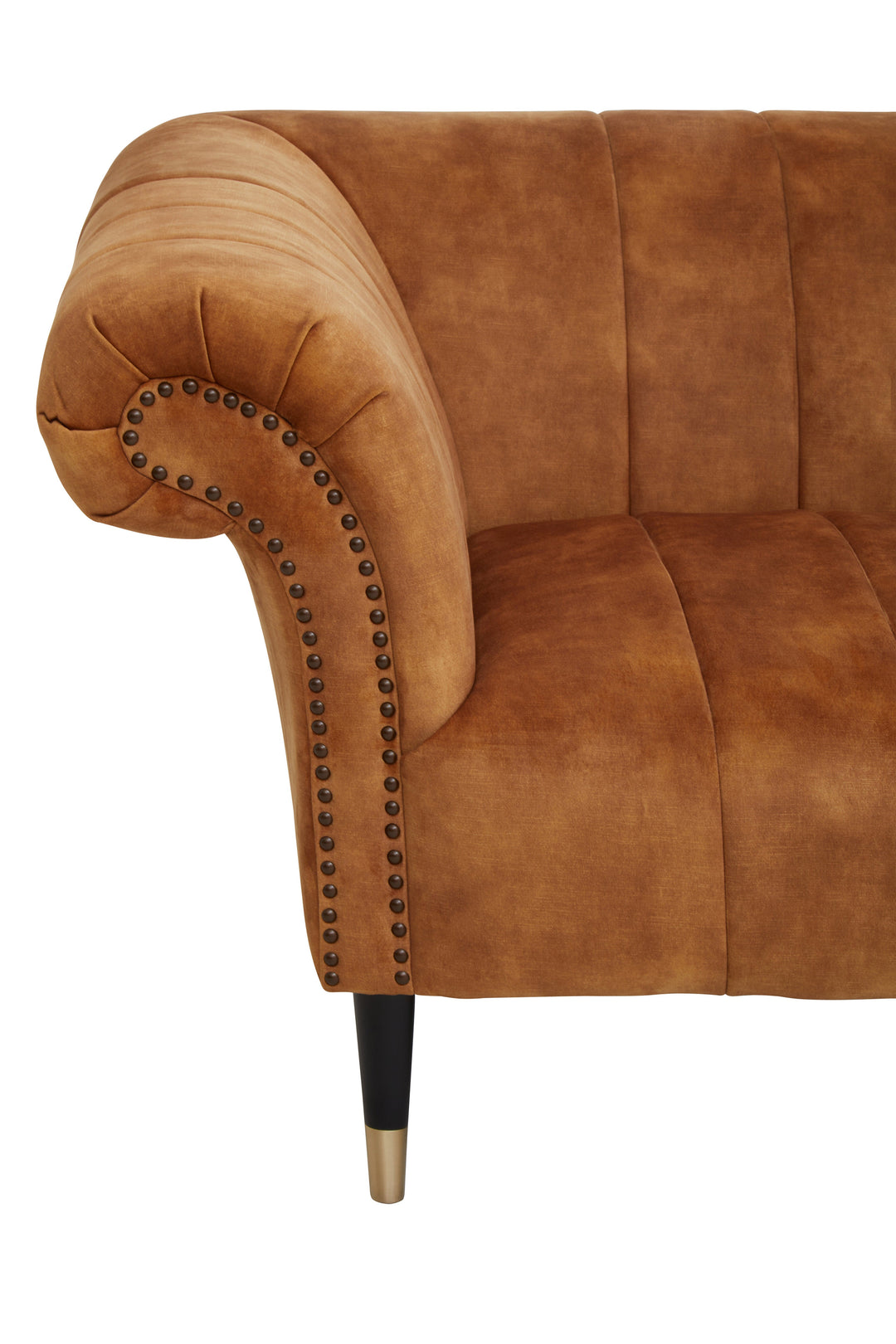 Siena Two-Seater Gold Velvet Sofa