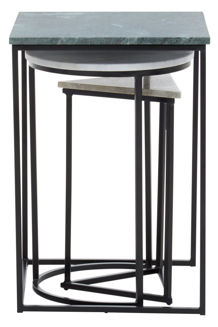Mandoli Nest of Three Assorted Marble Tables