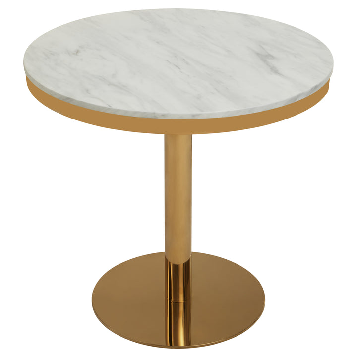 Azalea Round Marble Dining Table with Gold Base