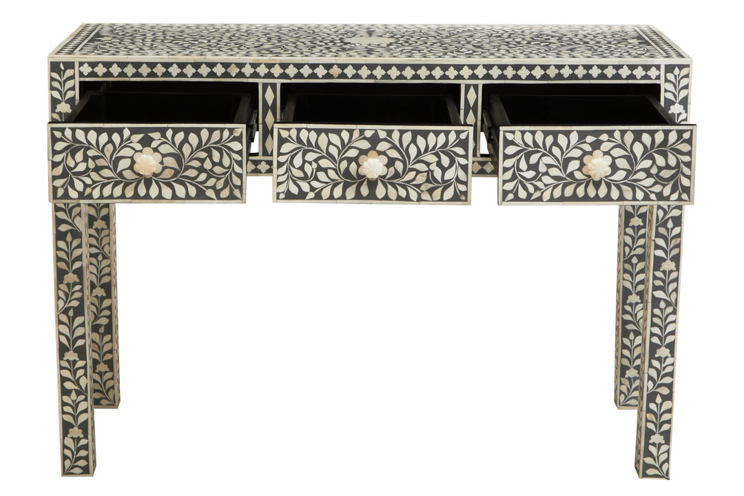 Fusion Bone Inlay 3-Drawer Study Desk