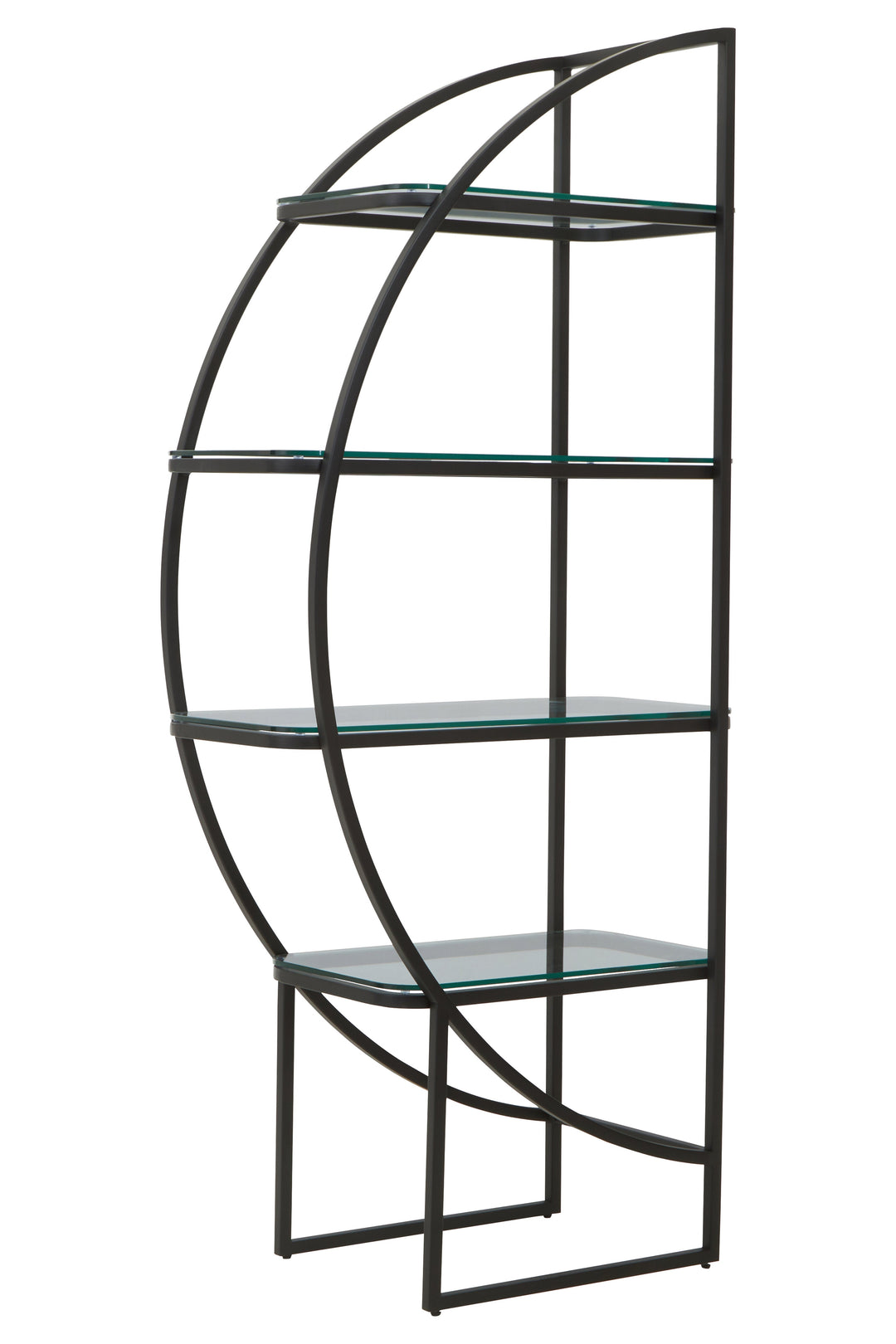 Vogue Left Half Moon Shelf Unit in Black Finish