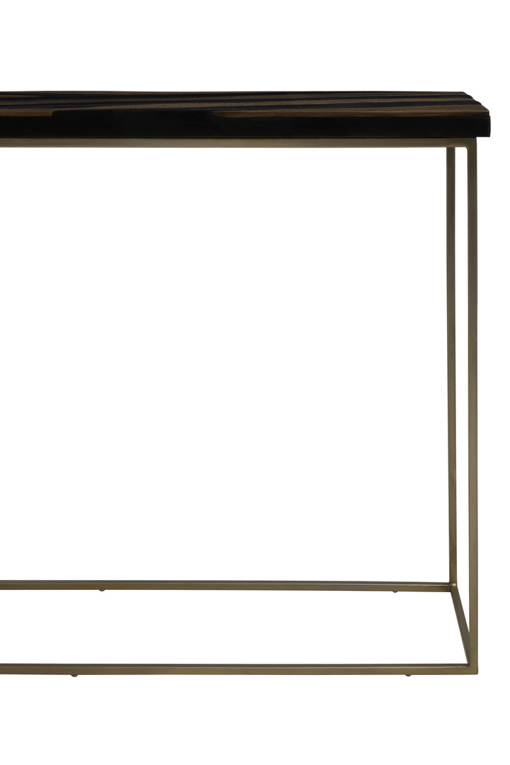 Aris Console Table in Black and Gold Finish