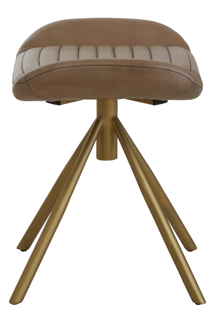 Buffalo Grey Leather Footstool