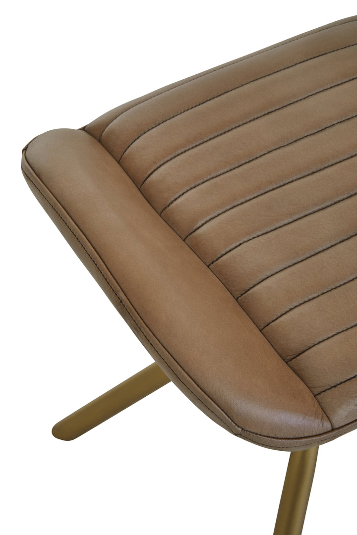 Buffalo Grey Leather Footstool