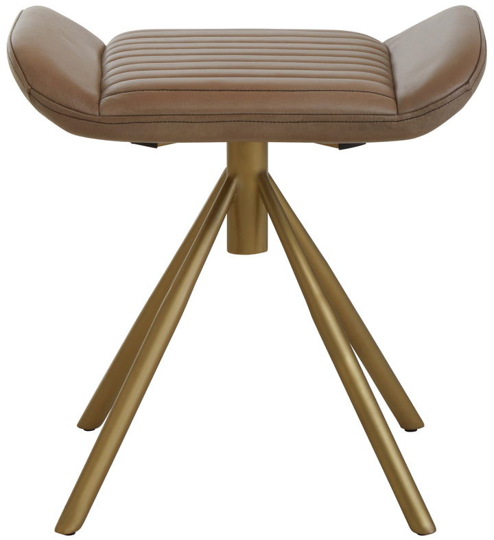 Buffalo Grey Leather Footstool