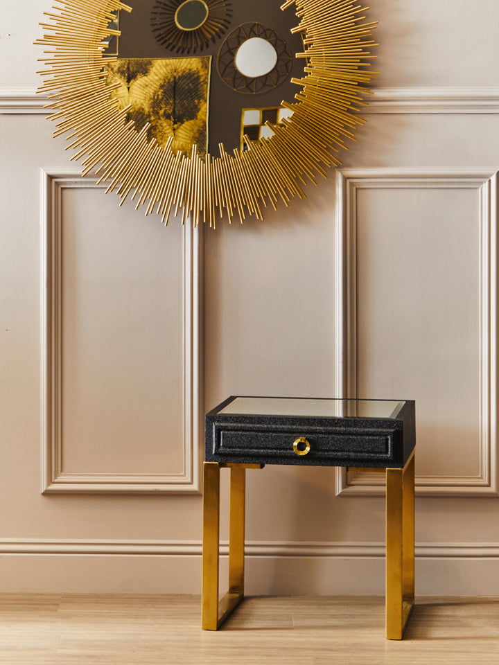 Cardoba Faux Shagreen 1-Drawer Side Table