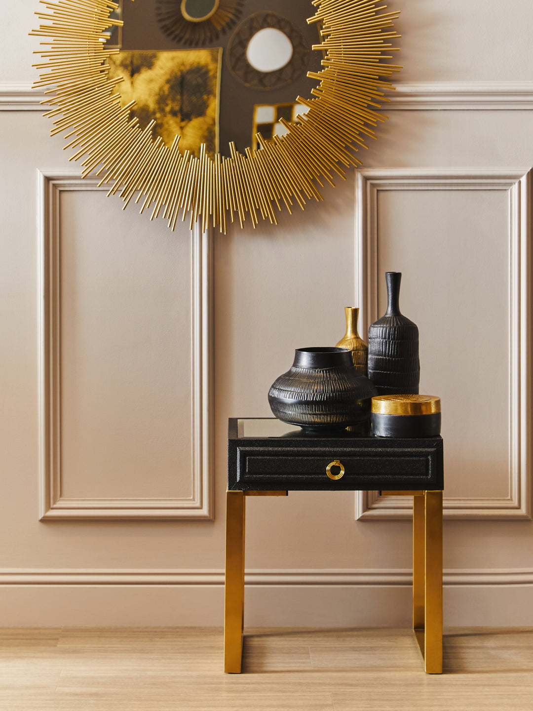 Cardoba Faux Shagreen 1-Drawer Side Table