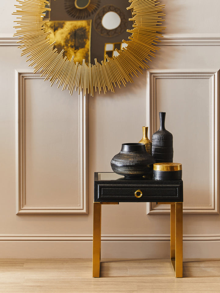 Cardoba Faux Shagreen 1-Drawer Side Table