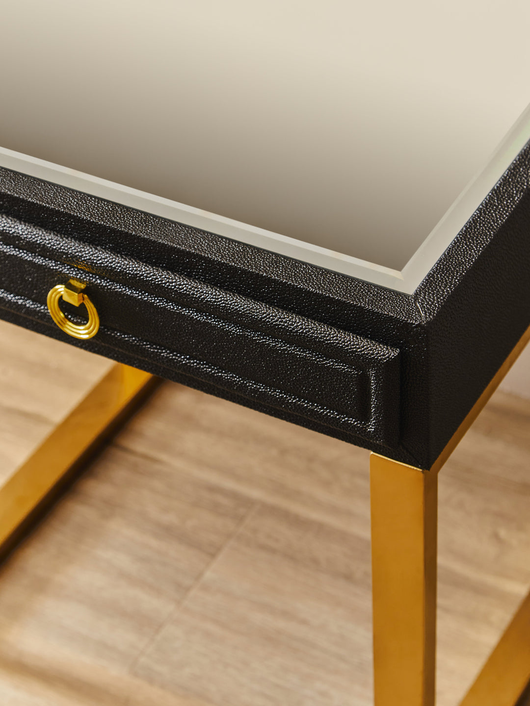 Cardoba Faux Shagreen 1-Drawer Side Table