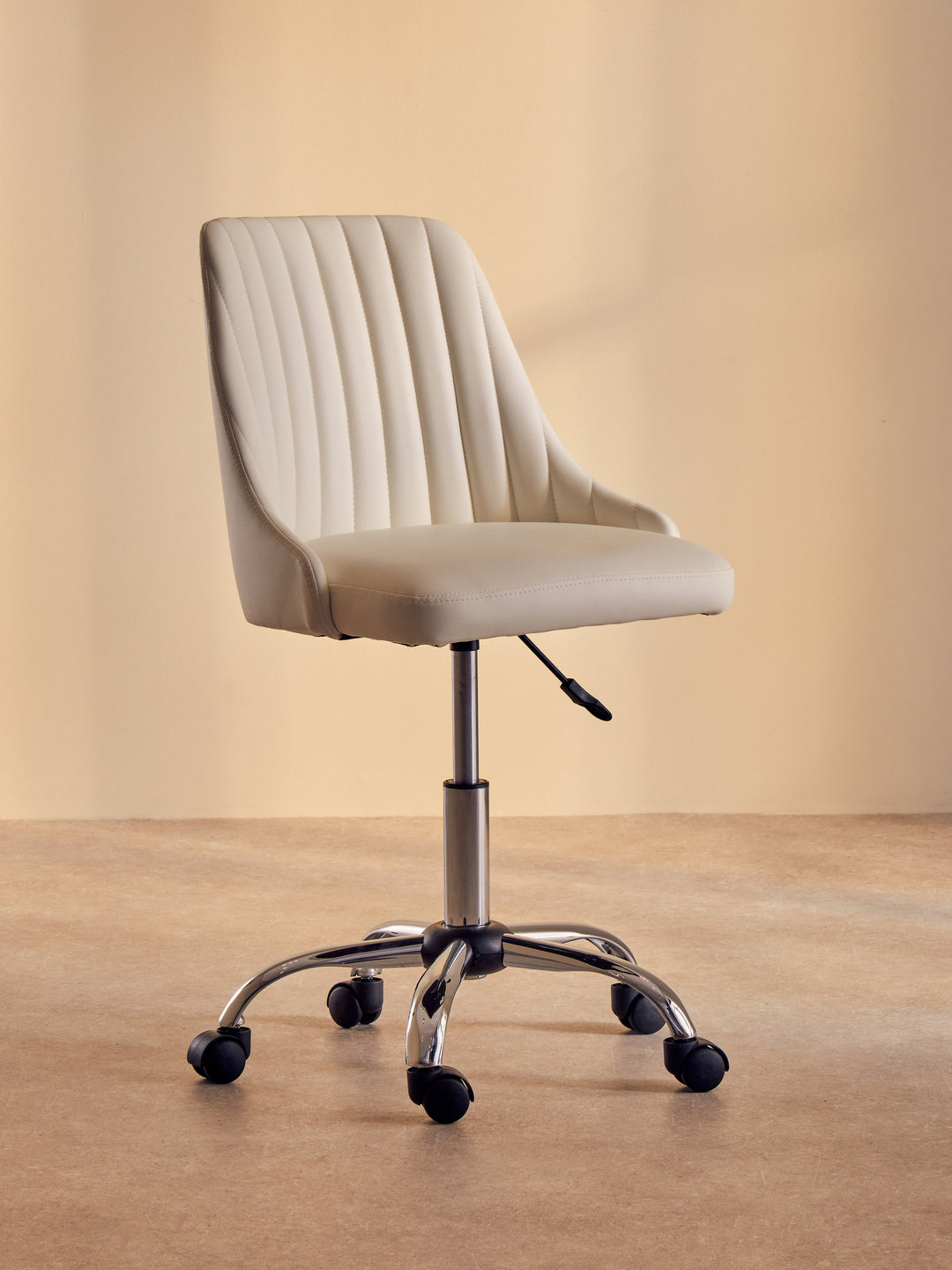 Brent Faux Leather Office Chair in Off-White Finish