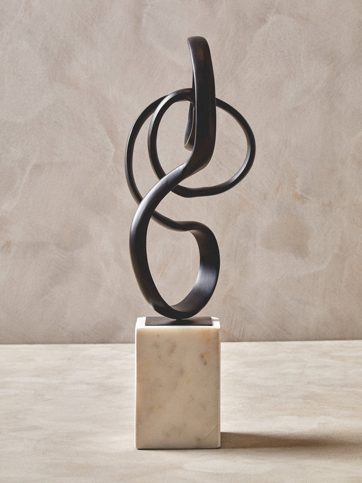 Mirano Black Aluminium Knot Design Sculpture