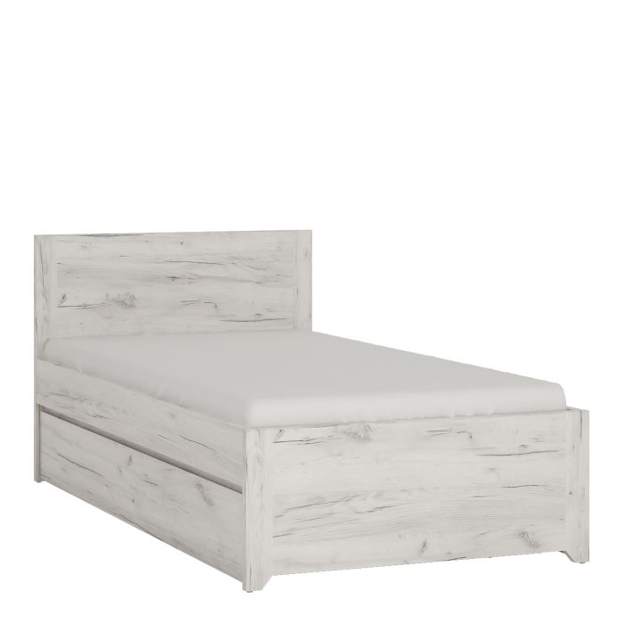 Angel Single Bed Frame with Underbed Storage Drawer (3ft/90x190cm, Includes Slats)