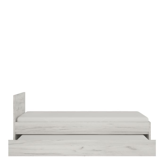 Angel Single Bed Frame with Underbed Storage Drawer (3ft/90x190cm, Includes Slats)