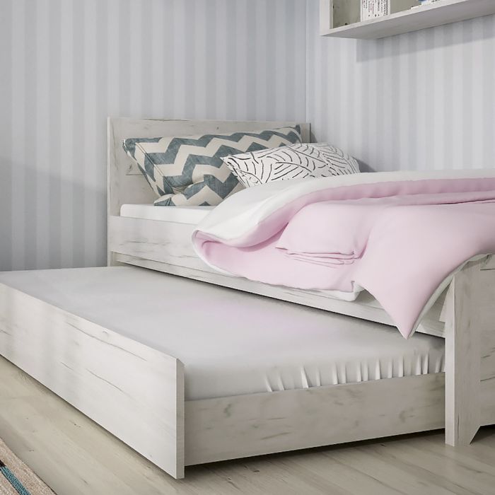 Angel Single Bed Frame with Underbed Storage Drawer (3ft/90x190cm, Includes Slats)