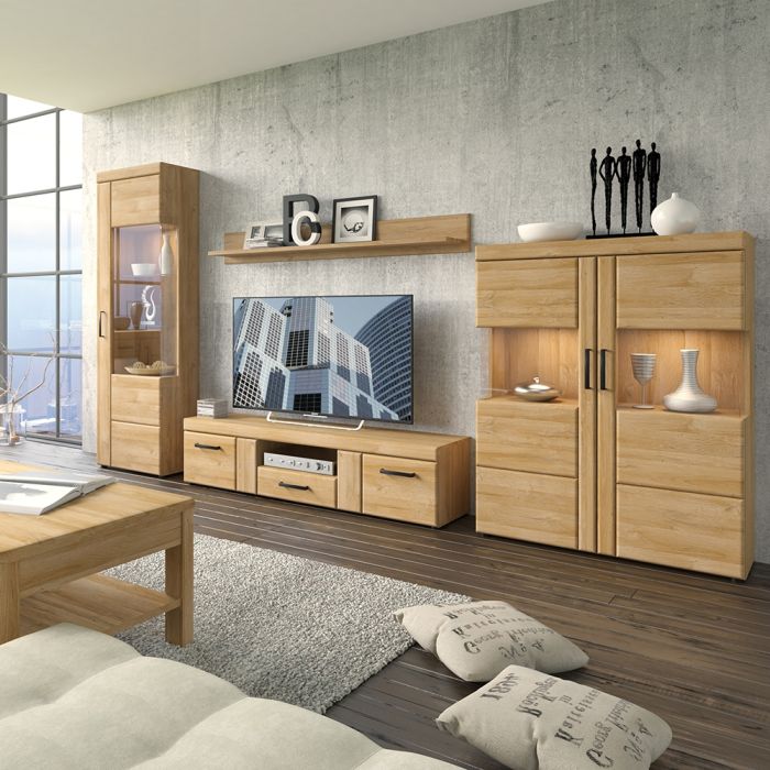 Cortina Wide TV Cabinet with 2 Doors and 1 Drawer in Grandson Oak Finish