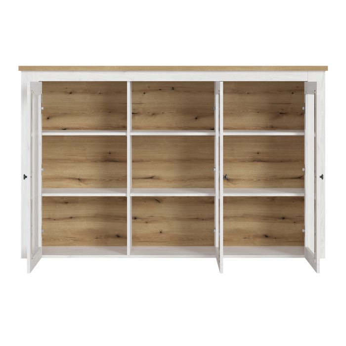 Celesto 3 Door Display Top Unit in White and Oak