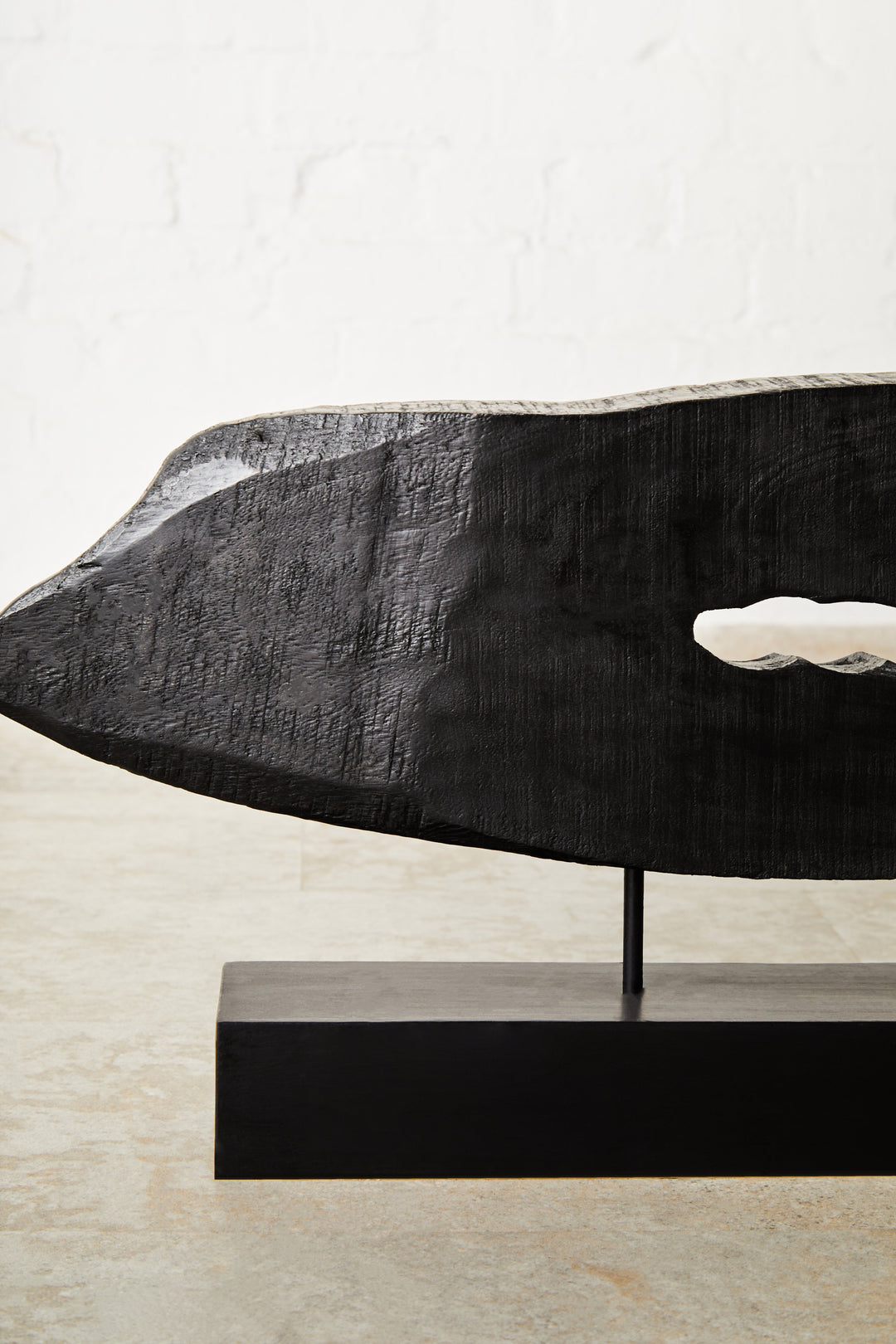 Fidel Rustic Horizontal Black Mango Wood Sculpture