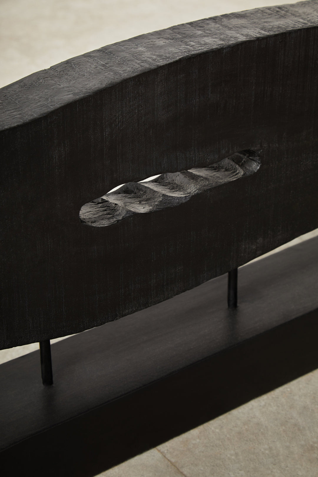 Fidel Rustic Horizontal Black Mango Wood Sculpture