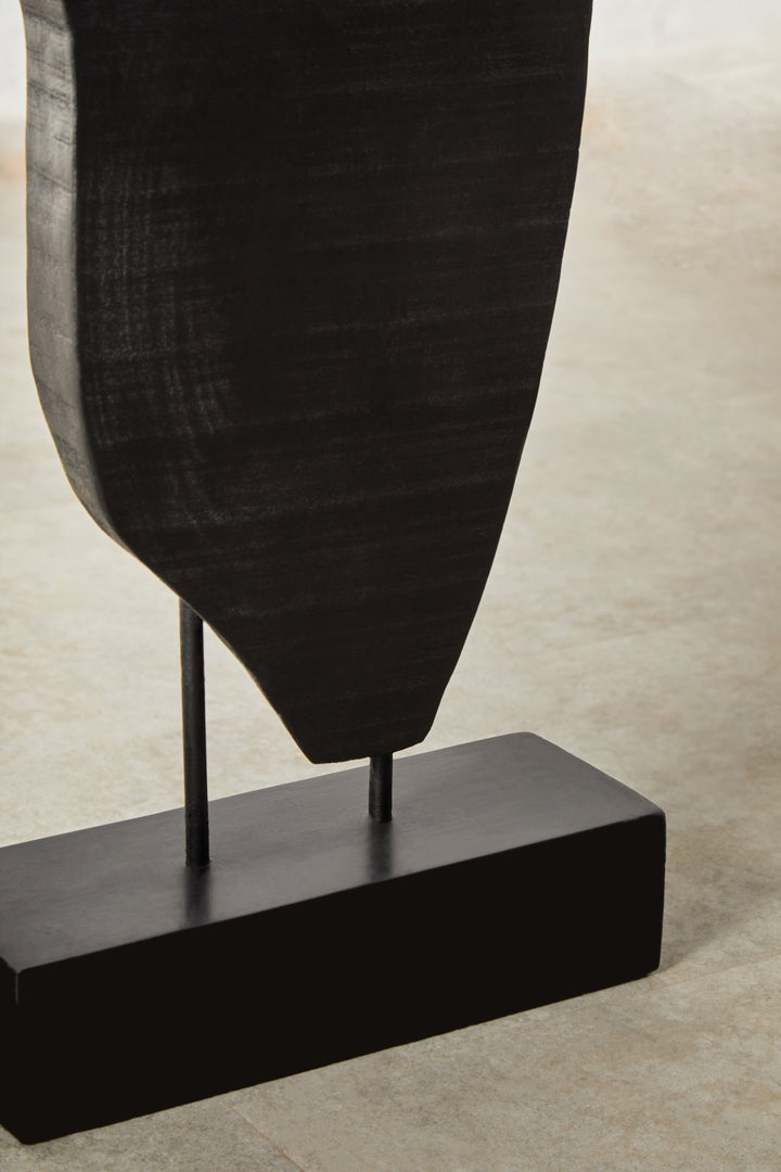 Fidel Rustic Vertical Black Mango Wood Sculpture
