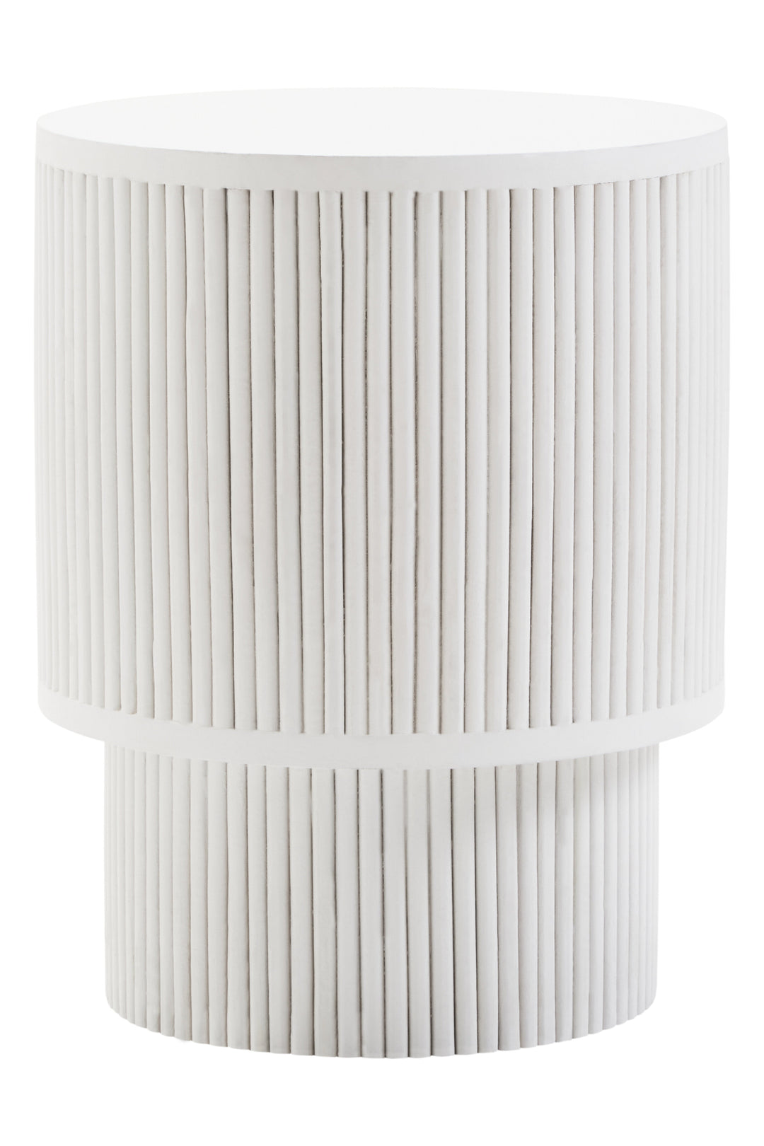 Walsa Side Table in Whitewash Mango Wood with Ridge Detail