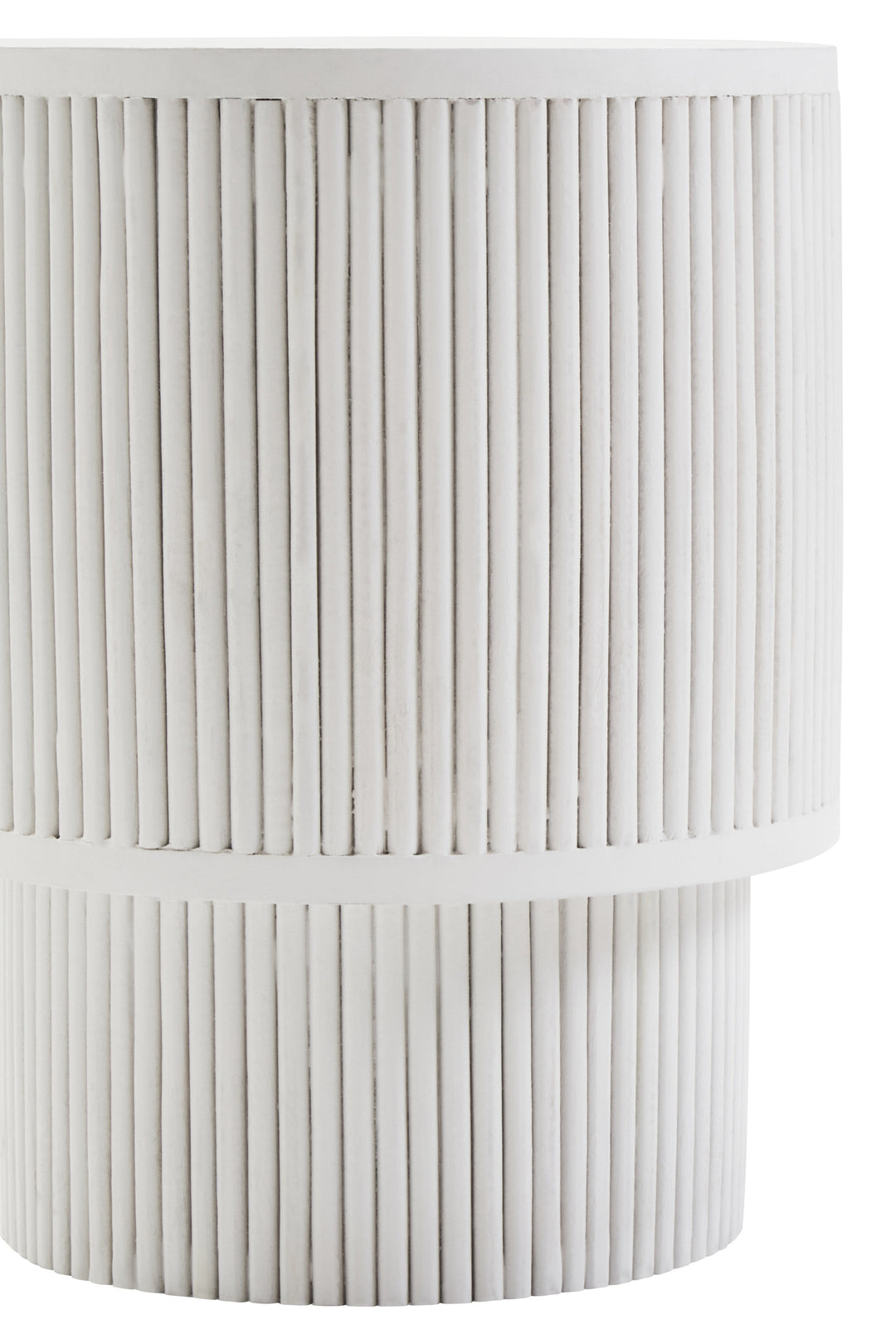 Walsa Side Table in Whitewash Mango Wood with Ridge Detail