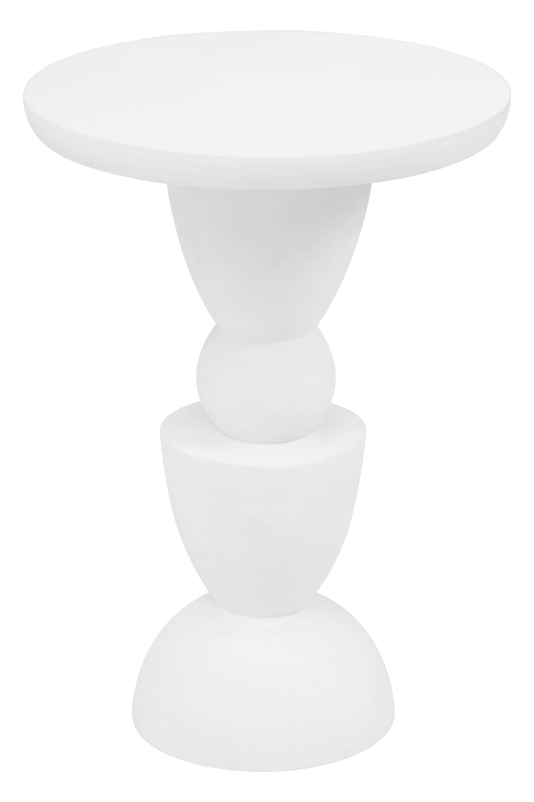 Walsa Side Table in Whitewash Mango Wood with Circle Column Detail