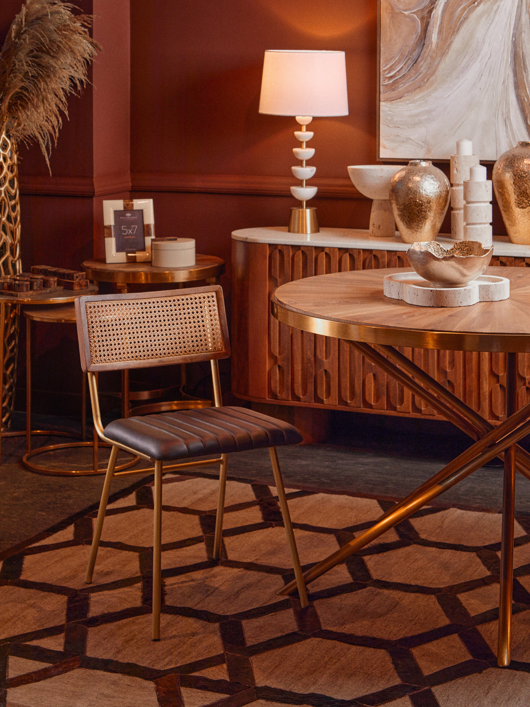 Jana Dining Table with Tied Frame