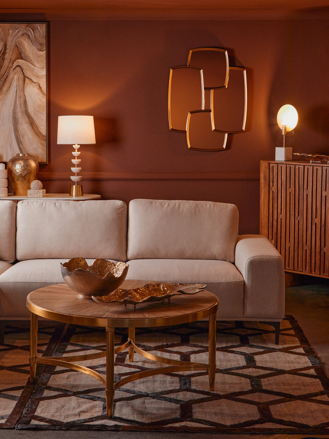 Jana Coffee Table with Elegantly Curved Frame