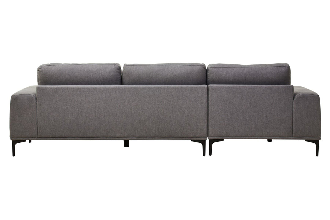 Toulon Three-Seater Grey Fabric Right Chaise Sofa
