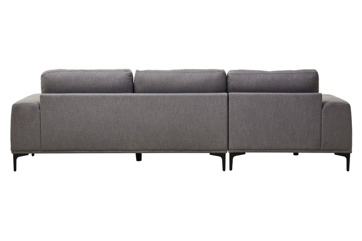 Toulon Three-Seater Grey Fabric Right Chaise Sofa