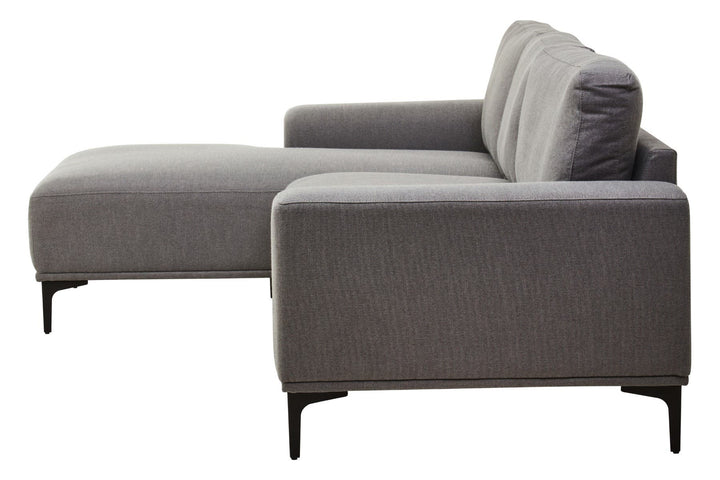 Toulon Three-Seater Grey Fabric Right Chaise Sofa