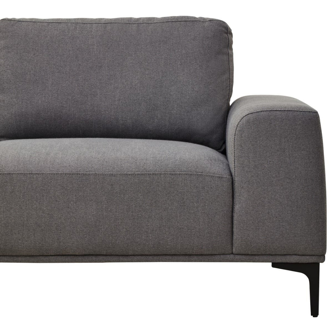 Toulon Three-Seater Grey Fabric Right Chaise Sofa