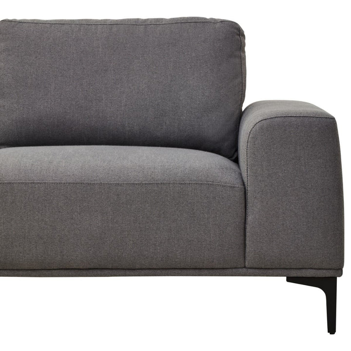 Toulon Three-Seater Grey Fabric Right Chaise Sofa