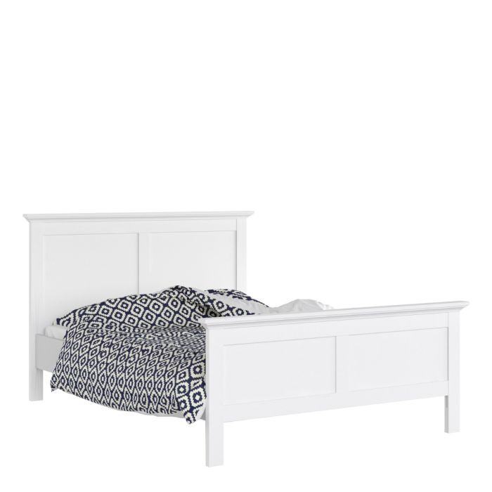 Paris Double Bed Frame 140 x 200cm in White Finish