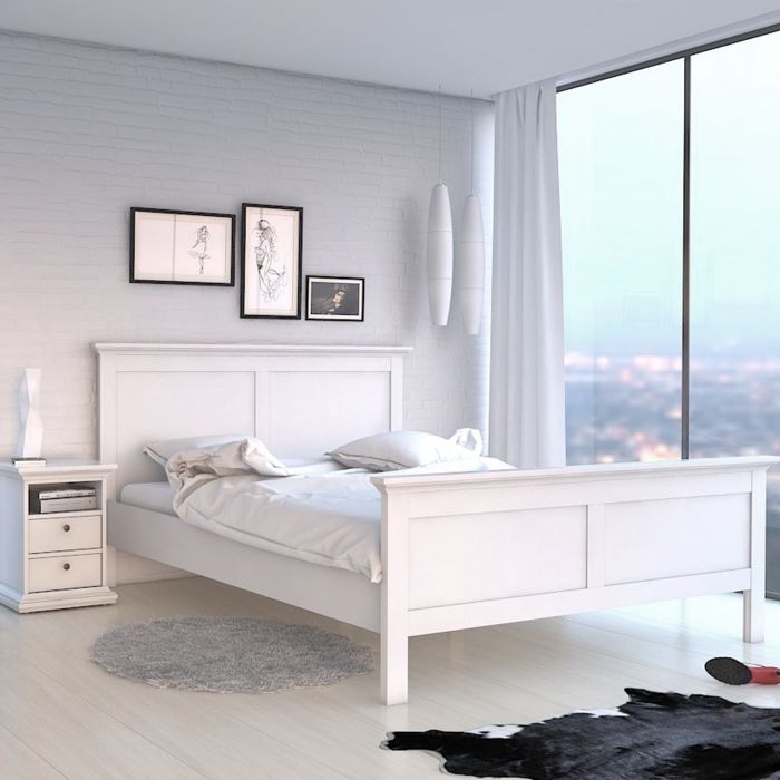 Paris Super King Bed Frame 180 x 200cm in White Finish