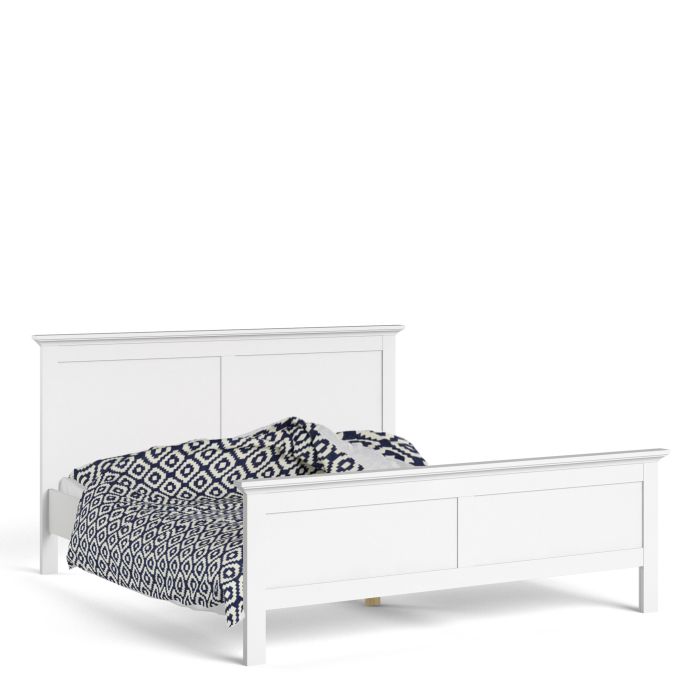 Paris Super King Bed Frame 180 x 200cm in White Finish