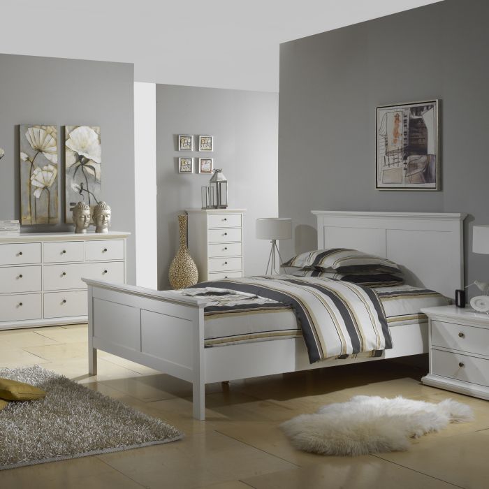 Paris Super King Bed Frame 180 x 200cm in White Finish
