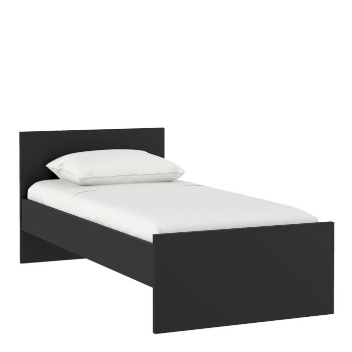 Naia Single Bed Frame 3ft (90x190cm) in Black Matt Finish