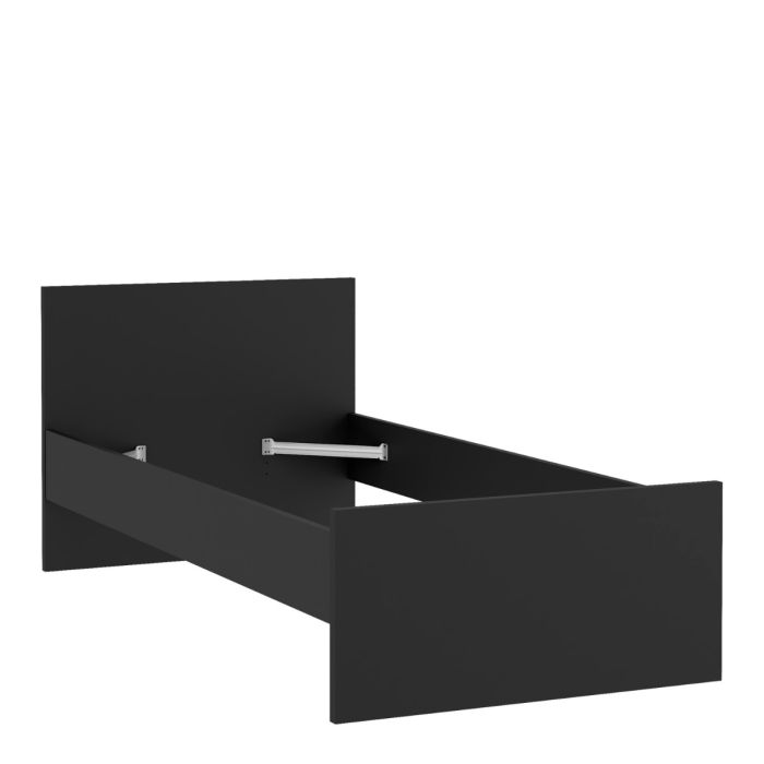 Naia Single Bed Frame 3ft (90x190cm) in Black Matt Finish